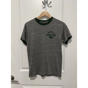 League Classic Fit Short Sleeve Shirt Wright State University Gray/Green Small